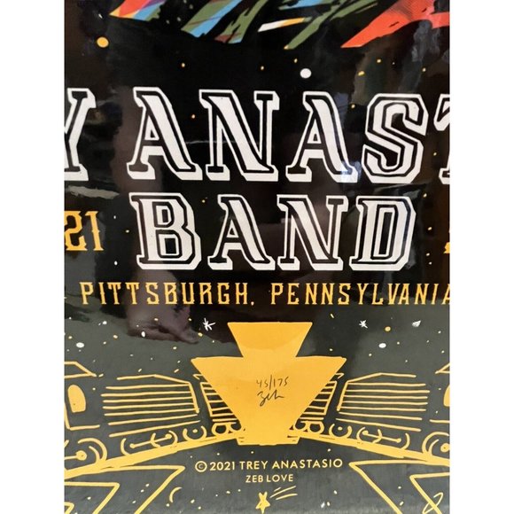 24” X 18” Trey Anastasio 2021 Poster Print Signed! #45/175 Zeb Love  Pittsburgh - Picture 2 of 3